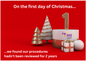 On the first day of Christmas for labs we look at procedures that have not had a review for 2 years